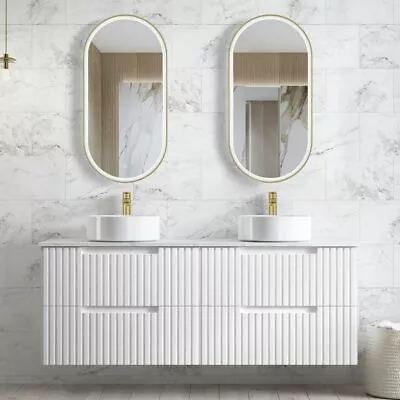 1500*460*550mm Noosa Wall Hung Matte White Plywood Vanity For Double Bowls Basin • $1799