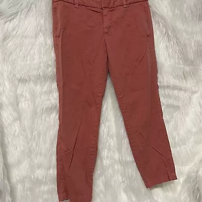 J Crew Scout Women Cropped Chino Pants Orange Faded Size 2  • $11.99