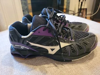 Mizuno Wave Tornado X  Running Volleyball Shoes Black Purple US 9.5 • $16.99