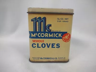 Vintage McCormick & Co Bee Brand Spice Tin Whole Cloves 1 1/8 Oz Kitchen Cooking • $14.99