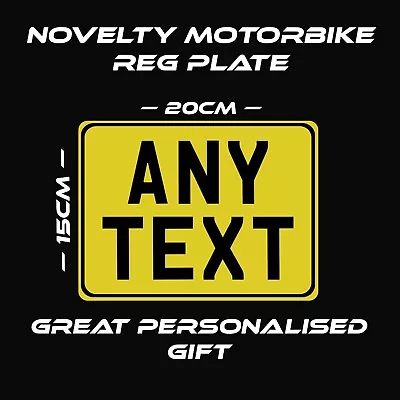 £7.99 • Buy Novelty Personalised Motorbike Number Plates Great Gift Name Plaque 