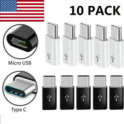 Micro USB Female To Type C Male Adapter Converter Micro-B To USB-C Connector LOT • $4.29