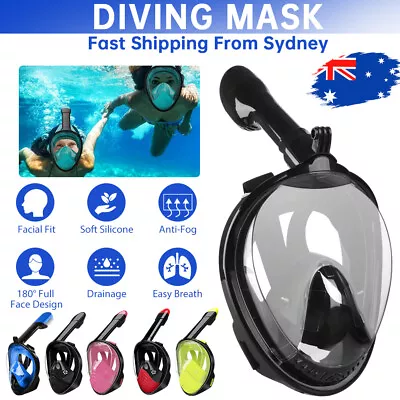 Kids Snorkel Face Mask Swimming Scuba Full Anti-Fog Diving 4-11 Years For Gopro • $21.49