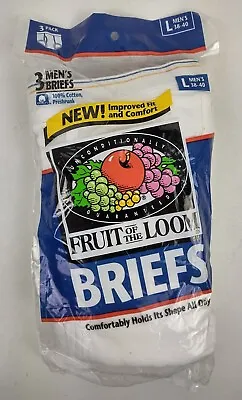 Vintage 1996 New Fruit Of The Loom Mens Briefs Sz Large Underwear 3 Pack White  • $29.99