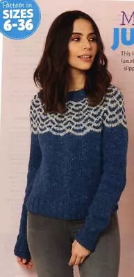(1233)  Aran Knitting Pattern Lady's Fab Icelandic Sweater Sizes XS-5X • £1.20