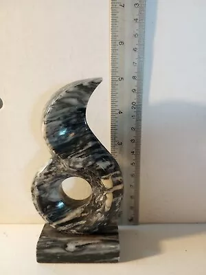 Contemporary Black And White Marble Abstract Sculpture  • $25