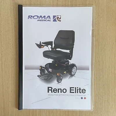 £9.35 • Buy Manual + Extra Info For The Reno Elite Powerchair P325 - Roma Medical Shoprider