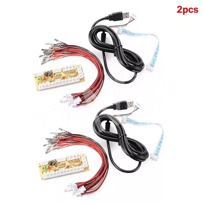 2pcs Zero Delay USB Encoder For PC Arcade Joystick Buttons 5Pin Cables US Stock • $24.99