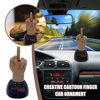 Car Dashboard Solar Powered Mid Finger Shaking Toy Dancing Figure Toy Decorative • £7.27