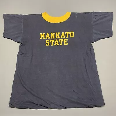 Vintage 70s Champion? Reversible Tee Shirt Mankato State University Mens Large • $39.99