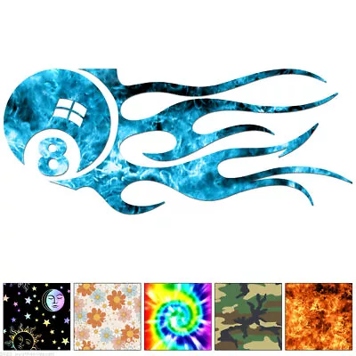 Eight 8 Ball Pool Flames - Decal Sticker - Multiple Patterns & Sizes - Ebn7419 • $3.71