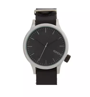 Komono Men's Black Magnus Leather Strap Watch 1505 • $118.50