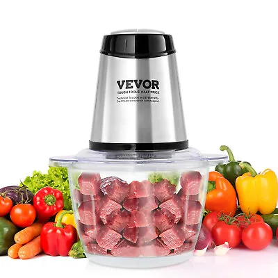 VEVOR Electric Food Chopper Food Processor 1.2L Glass Bowl Meat Grinder Mixer • $28.39