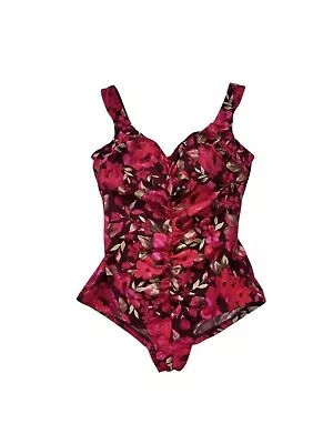 Maxine Of Hollywood Swimsuit One Piece Women's Size 18W Floral Slimming Stretch • $24.97