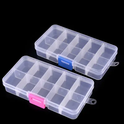 10/15 Compartment Storage Box Jewellery Making Beads Case Container Plastic • $3.65