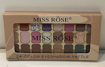 Miss Rose 24 Colour Eyeshadow Palette Shimmer Eye Shadow Glittery. Expires 2027 • £6.45
