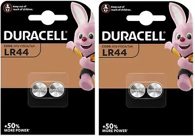 4 X Duracell LR44 1.5V Alkaline Battery A76 AG13 PX76A G13A 357 Batteries • £4.79