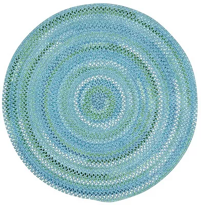 $123 • Buy Capel Rugs Waterway Soft Cotton Chenille Round Braided Rug Deep Blue Sea #400