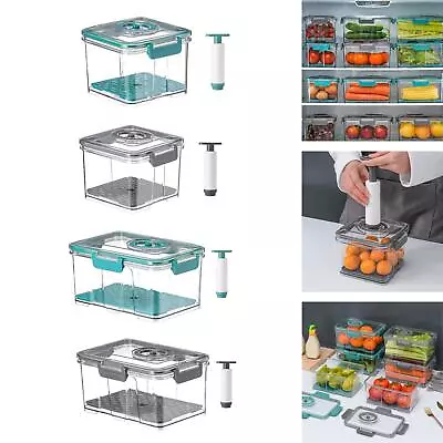 Food Storage Transparent Rectangle Organization Vacuum Container Food Saver • $40.59