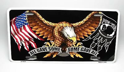 Pow-mia American Flag Bald Eagle Metal Car Novelty License Plate Auto Tag • $12.99