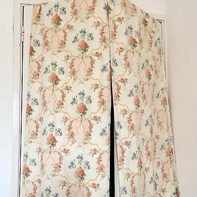 Liberty Of London 'Rosaline' Floral Trellis Print Pair Of Vintage Curtains • £85