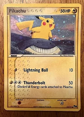 Pokemon TCG 12/17 Pikachu Upside Down Back Error Pop Series 5 Holo Bleed LP • $59.99