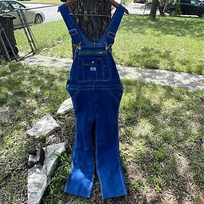 Liberty Blue Jean Denim Bib Overalls 32 W X 30 L Work Wear Carpenter Hammer Loop • $29.99