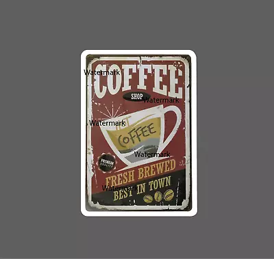 Coffee Shop Sticker Retro Waterproof NEW - Buy Any 4 For $1.75 EACH Storewide! • $2.95