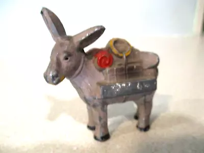 Donkey Or Pack Mule Japan Hand Painted Vintage Metal Figurine Animal 2.25 X2.5'' • $15