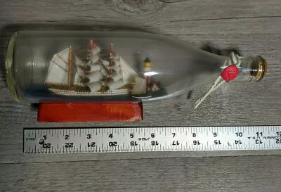 Vintage Handmade Ship In A Bottle W/Lighthouse & 2nd Ship Nautical Sail Boat • $112.46