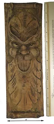 Antique Gargoyle Wood Carved Applique 12  X 4  X 3/4  • $45