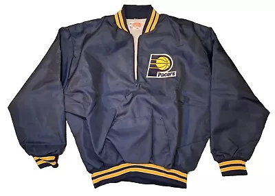 Vintage Indiana Pacers Basketball NBA Half Zip Pullover Jacket Chalkline 2XL USA • $46.99