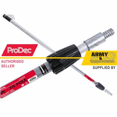 1.2m-2.1m Prodec Metal Telescopic Paint Roller Aluminium Extension Pole Trade • £14.99