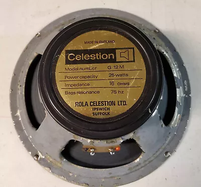 Celestion G12M25 | 25 Watt Blackback | 75 Hz 16 Ohms | 1977 • $399