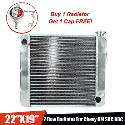 High Performance Aluminum 2 Row Radiator 22 X19  Universal For Chevy GM SBC BBC • $89.99