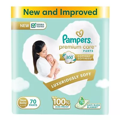 Pampers Premium Care Pants New Born/Extra Small (NB/XS) Size 70 Count • £49.18