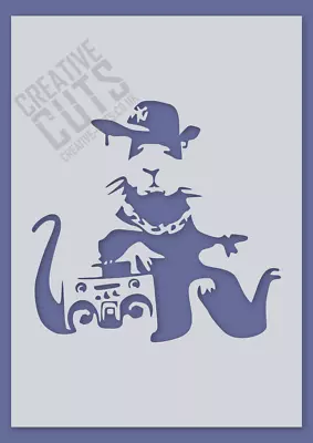 Banksy Stencil Music Rat ---- Premium Mylar Painting Stencil • £23.60