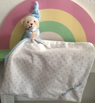 Mothercare Blue Bedtime Teddy Bear Blankie Baby Comforter • £14.99