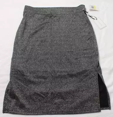 1. State Women's Romantic Blooms Metallic Slit Skirt AH4 Rich Black Medium NWT • $12.99