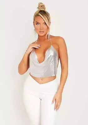 Macie Silver Chain Mail Crop Top • £30