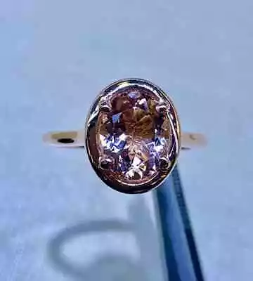 2Ct Oval Lab-Created Morganite Solitaire Engagement Ring 14K Rose Gold Plated • $103.99