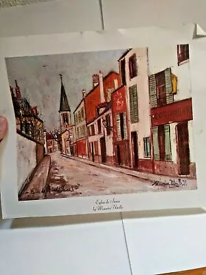  Eglise De Strins  By Maurice Utrillo Lithograph On Canvas (12  X 10 ) M P 919 • $19.88