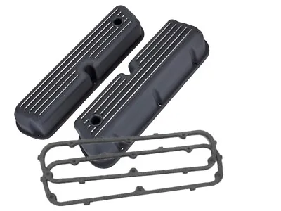 1962-1985 SBF Ford 5.0L 289 302 351W Tall Valve Covers Black Aluminum W/Gasket • $98.68