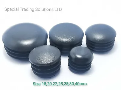 £2.31 • Buy Round Lenticular Plastic Black Blanking End Cap Caps Tube Pipe Inserts Plug