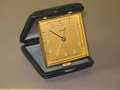 Vintage Swiss Luxor 8 Days 15 Jewels Folding Alarm Clock • $145