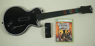 Guitar Hero III Xbox 360 Black Wireless Gibson Les Paul Guitar Controller & Game • $119.95