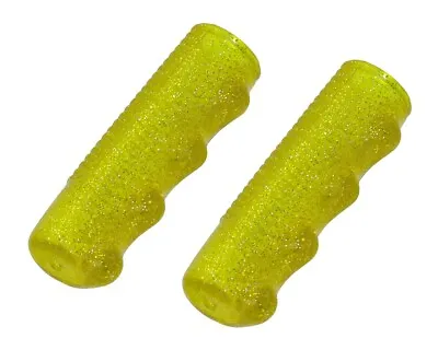 YELLOW Mini Grips For 12  Bicycle SPARKLE Flake Chopper Lowrider Beach Cruiser. • $5.91
