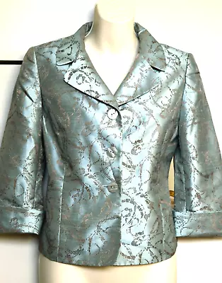 NY SUIT STUDIO Women's Mint Green Blazer / Formal Jacket 3/4 Sleeve Size 6P • $18.17