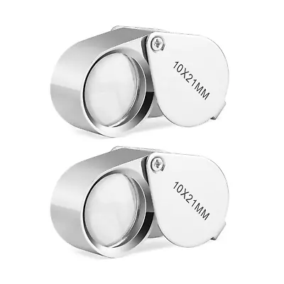 (2) 10X Jewelers Loupe Loop Magnifying Glass Magnifier Coin Jewelry Eye Pocket • $14.95