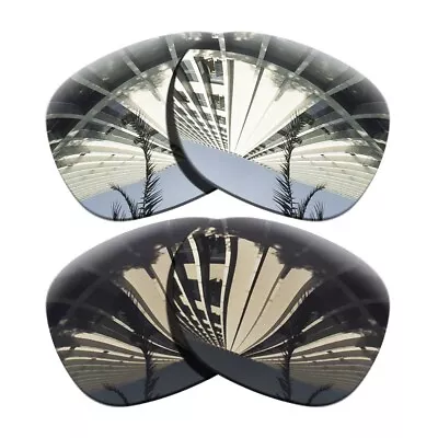 2 Pairs Polarized Replacement Lenses For-Oakley Beckon-Chrome Mirror+Black Grey • $16.56